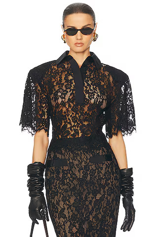 The Lace Shirt With Shoulder Pad | FWRD 