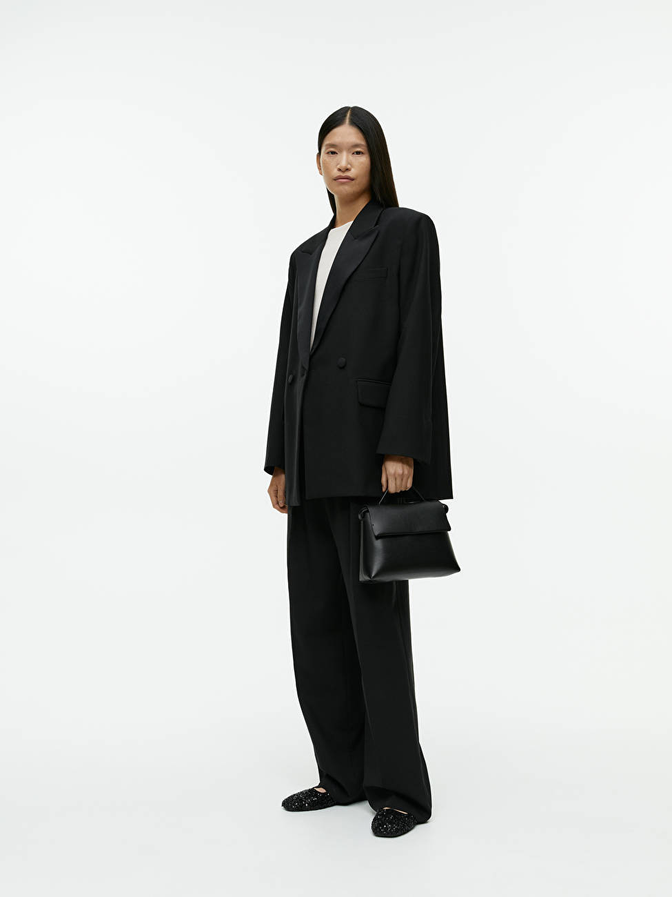 Blazer oversize en laine nattée - Noir - Tailoring - ARKET FR | ARKET (US&UK)