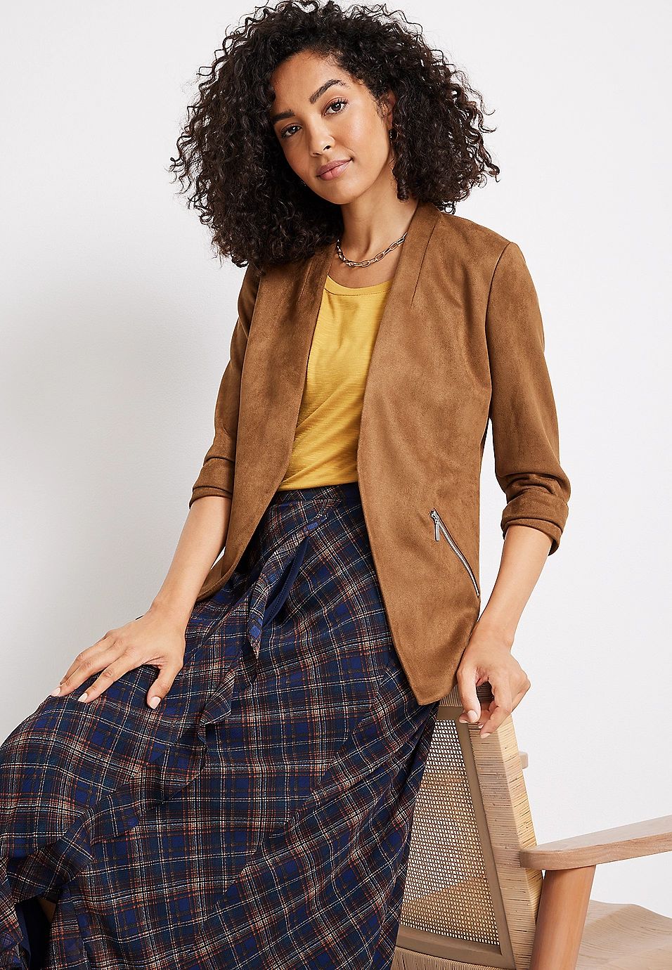 Ever Go Faux Suede Blazer | Maurices