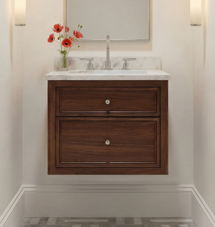 Cambell Wall Mount Powder Vanity, 27" | Rejuvenation