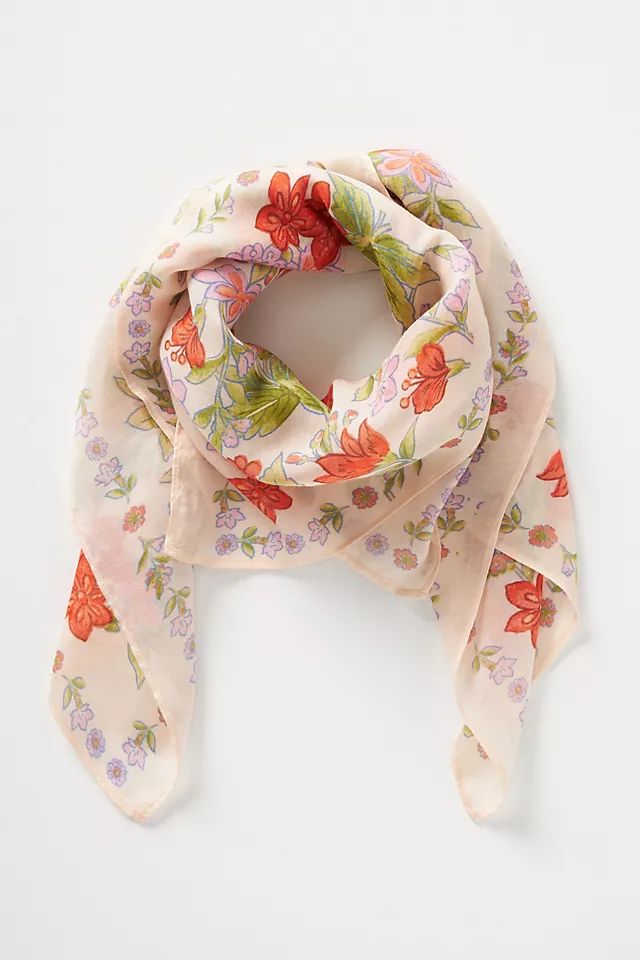 Large Floral-Print Scarf | Anthropologie (US)