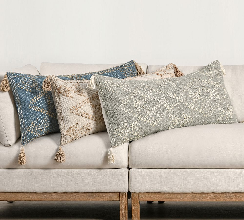 Caterine Handwoven Lumbar Pillow | Pottery Barn (US)
