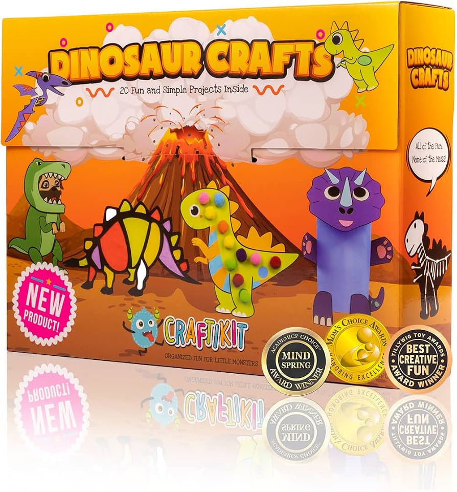 Craftikit ® 20 Dinosaur Crafts for Kids - Award-Winning All-Inclusive Fun Toddler Arts and Craft... | Amazon (US)