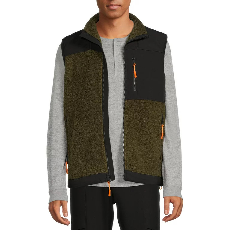 Russell Men's & Big Men's Faux Sherpa Vest, Sizes up to 3XL | Walmart (US)