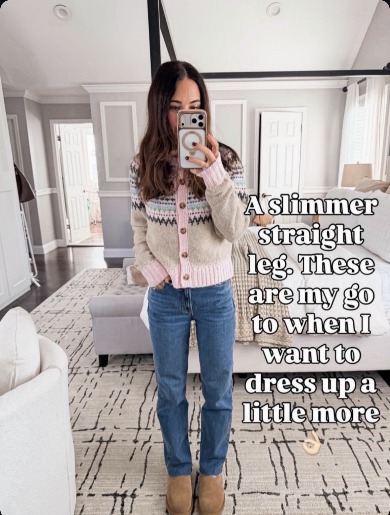 My go-to slimmer straight leg when I want to look a little more dressed up. 🔗⬇️ wearing size 25 short 

#LTKOver40 #LTKootd #LTKmomlife