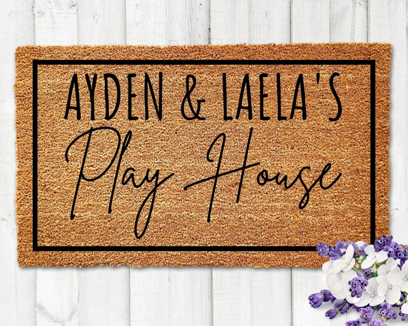 Kids Custom Playhouse Doormat, Kids Doormat, Play House Doormat, Personalized Play House Doormat,... | Etsy (US)