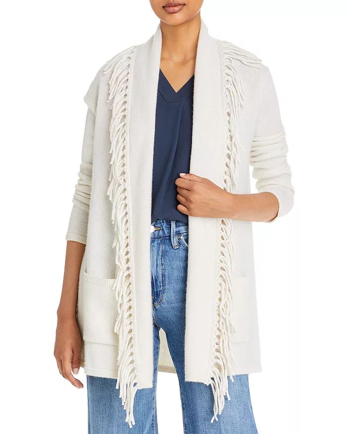 Fringe Shawl Collar Cashmere Cardigan - 100% Exclusive | Bloomingdale's (US)