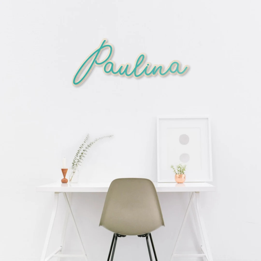 Large Name Sign, Colorful Kids Name Sign, Wood Calligraphy Name, Laser Cut Name, Neon Inspired Si... | Etsy (US)