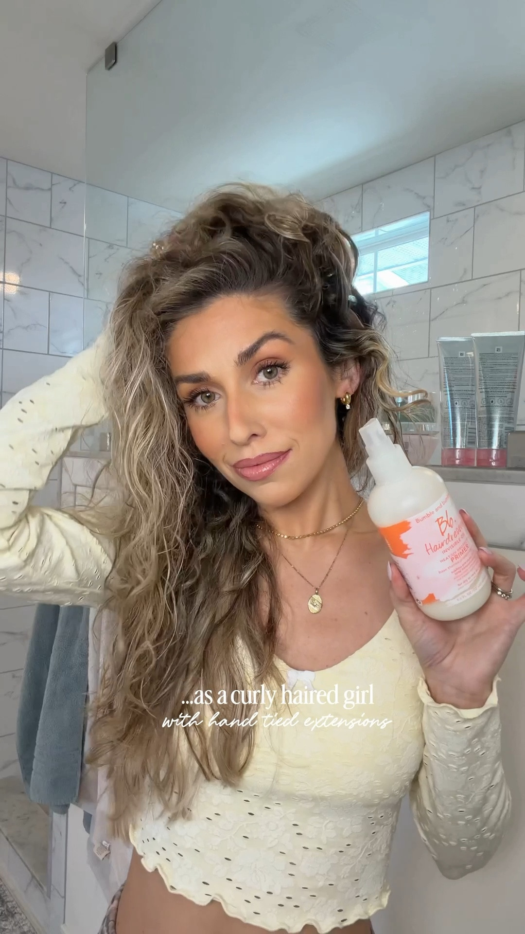 my go-to blow dry routine for smooth & sleek hair as a curly haired girl with hand tied extensions ✨☁️🫶🏼 yeah, I know I know… there’s a lot going on here 😅Which is even more of a reason to have this routine, including my product & hair tool line up, locked in and fool proof so it delivers every single time! No frizz, minimal blow dry time, and silky smooth hair at the end 👏🏼🤍 

Comment HAIR below to get everything I used for my blow dry routine from my hair wash line up, heat & frizz products, and tools sent over to you directly! I’m also sharing the step by step details below 👇🏼 

+ @bumbleandbumble Hairdressers Invisible Oil Leave In Conditioner to hydrate and soften 
+ @colorwowhair Dream Coat to minimize frizz 
+ @kristinesshair Style Assist Blow Dry Mist to cut blow dry time & for heat protection 
+ @dyson Blow Dryer (I’ve had mine for 6+ years and swear by it)
+ @ghdhair Flat Iron (my absolute fave) 

#hairtutorial #blowdrystyle #hairinspo #smoothhair #frizzfreehair 

#LTKgrwm #LTKBeauty #LTKselfcare