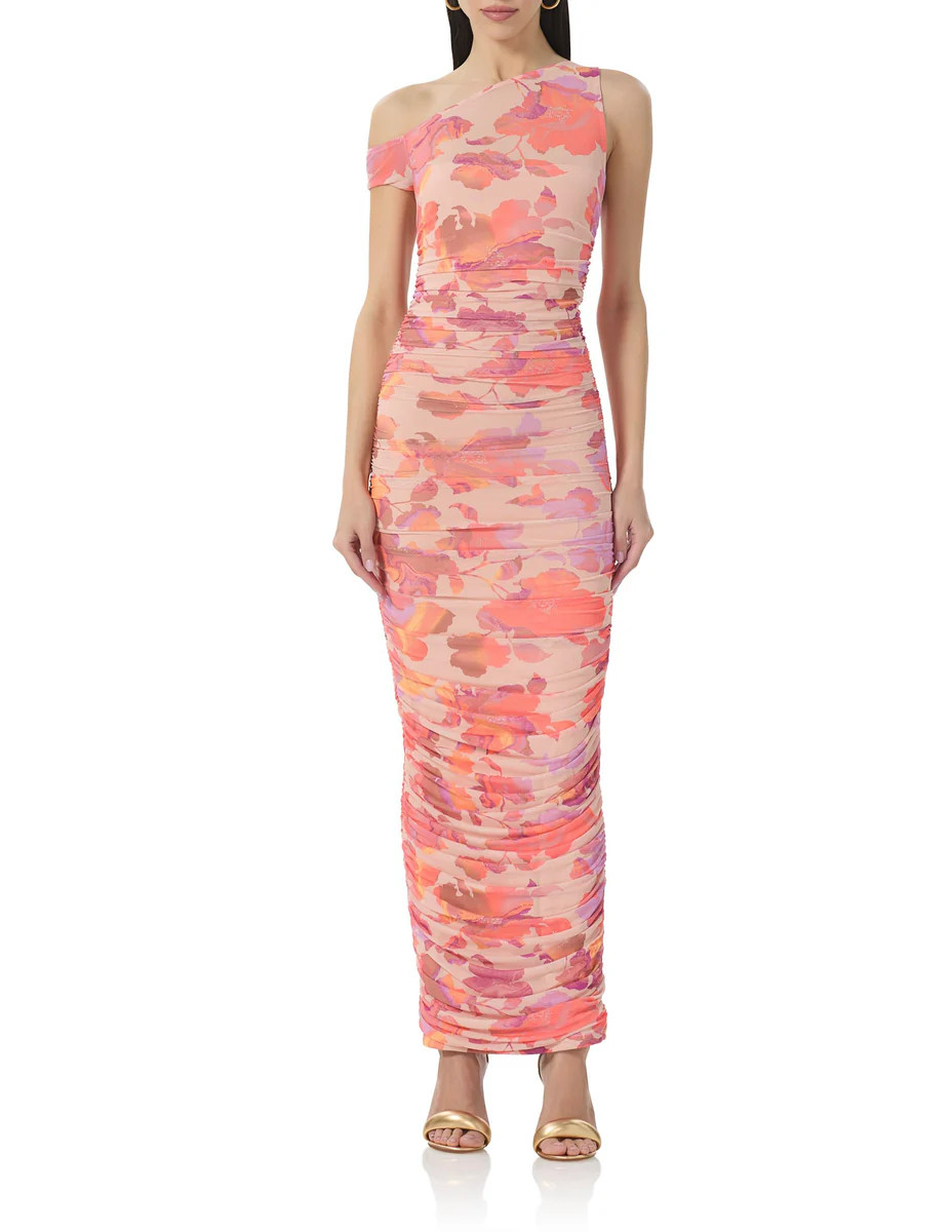 Biona Dress - Nude Marble Floral | ShopAFRM