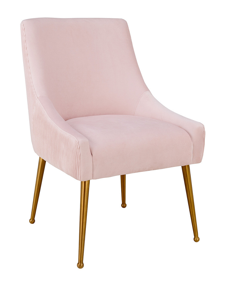 TOV Beatrix Pleated Velvet Side Chair | Gilt