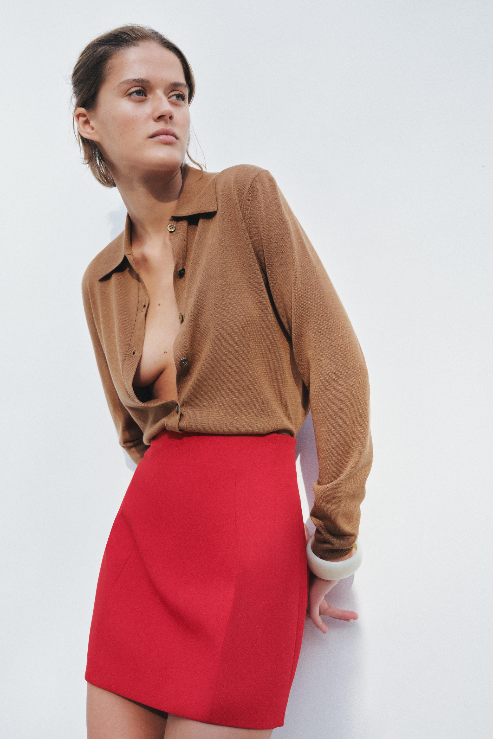 PLAIN POLO COLLAR CARDIGAN | Zara US