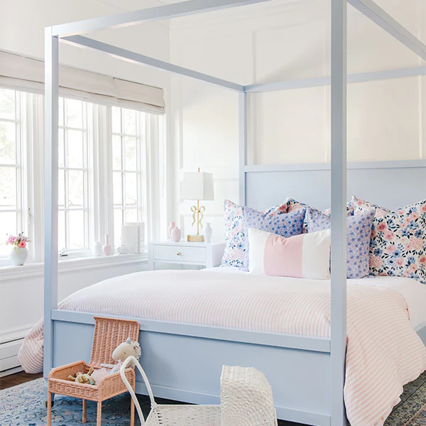 Classic Stripe Duvet in Peach Blush | Caitlin Wilson Design