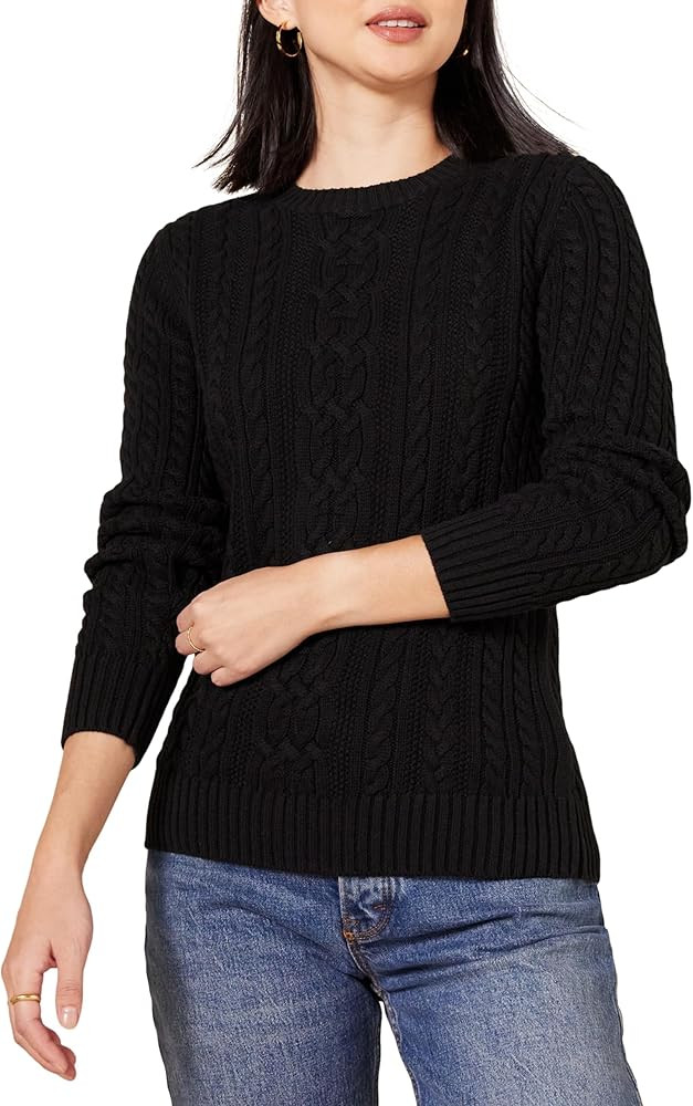 Amazon Essentials Women's Soft Fisherman Cable Knit Long-Sleeve Crewneck Sweater (Available in Pl... | Amazon (US)