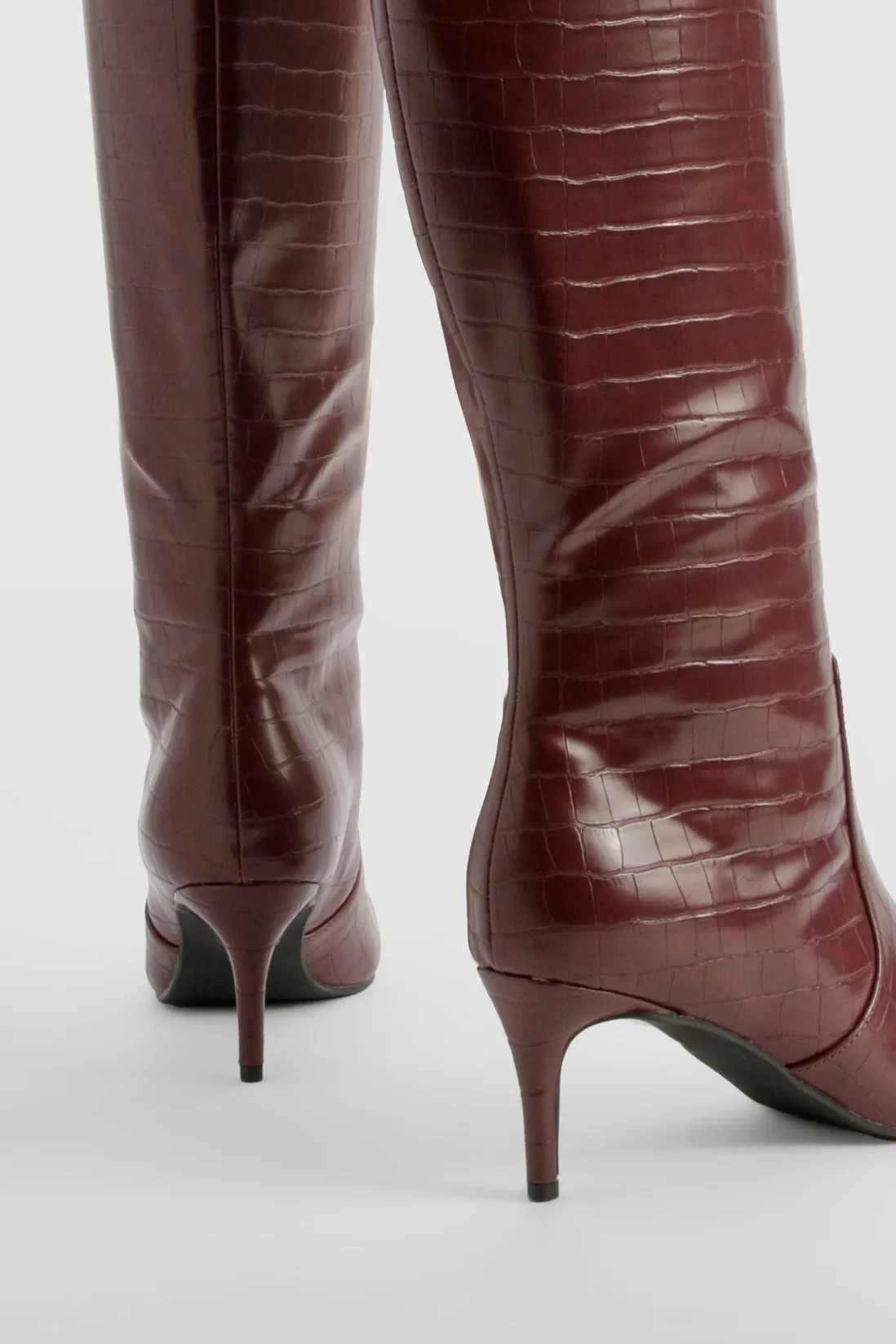 Curved Stiletto Knee High Boots | Boohoo.com (UK & IE)