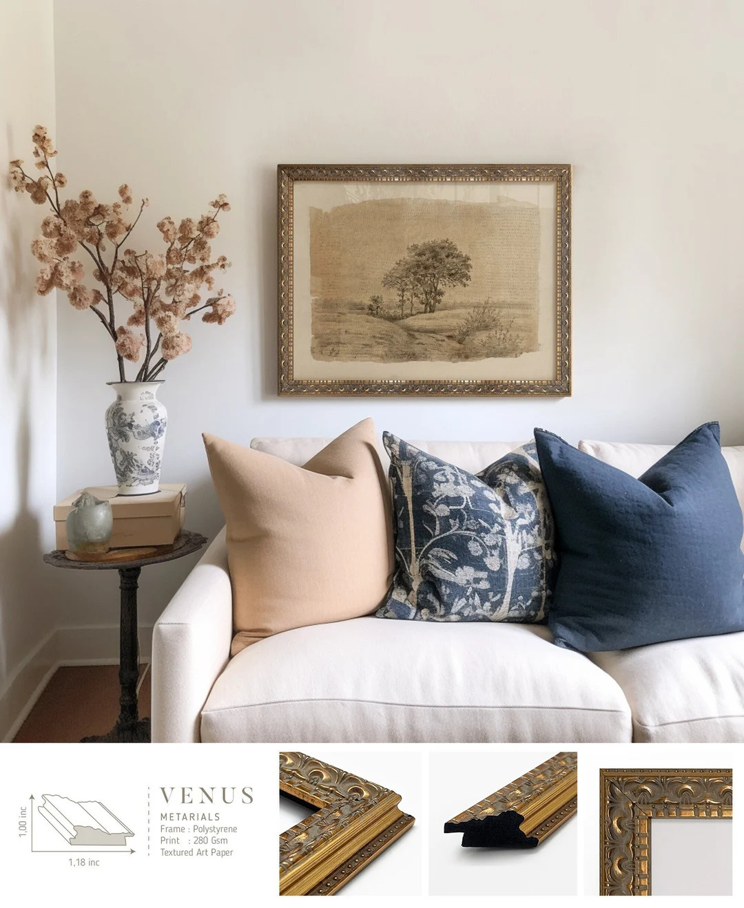 Framed Vintage Print Vintage Art Prints Framed Neutral Tree - Etsy | Etsy (US)