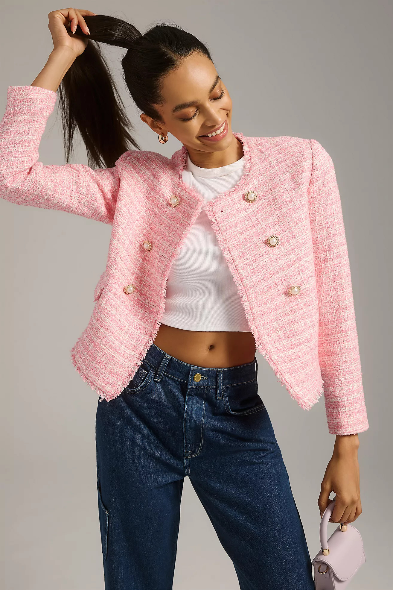 Maeve Double-Breasted Tweed Jacket | Anthropologie (US)