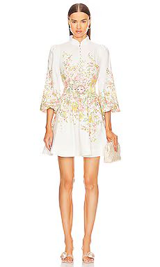 Zimmermann Matchmaker Buttoned Mini Dress in Ivory & Coral from Revolve.com | Revolve Clothing (Global)