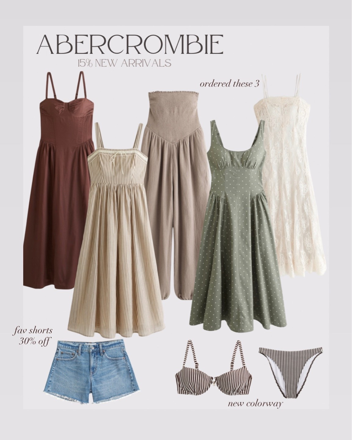 new @abercrombie arrivals are so good!! they are all 15% off with code AFTIA (not my code, so please use my links to credit me). Shorts are 30% off + the stackable code. I wear a size 28 and they do stretch out, so I’d size down

#LTKSaleAlert