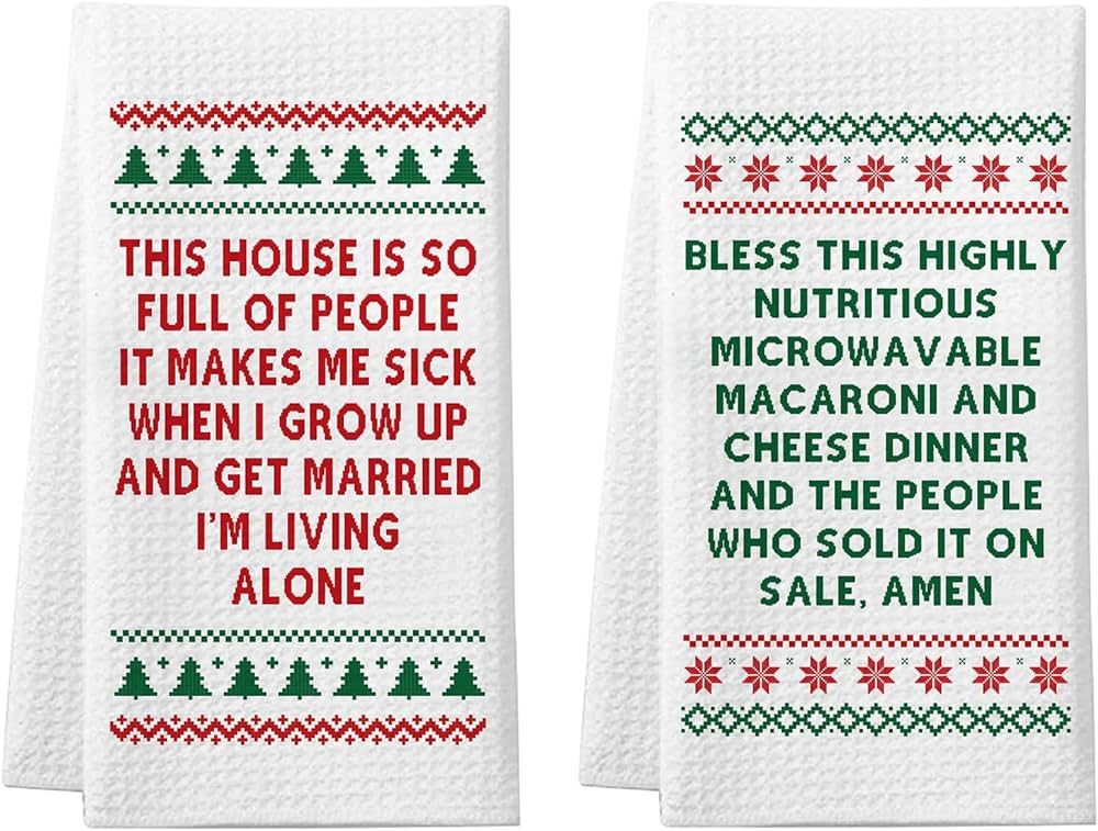 Home Alone Kitchen Towels, 2 Pack Funny Christmas Dish Towels, Home Alone Merchandise Gifts, Holi... | Amazon (US)