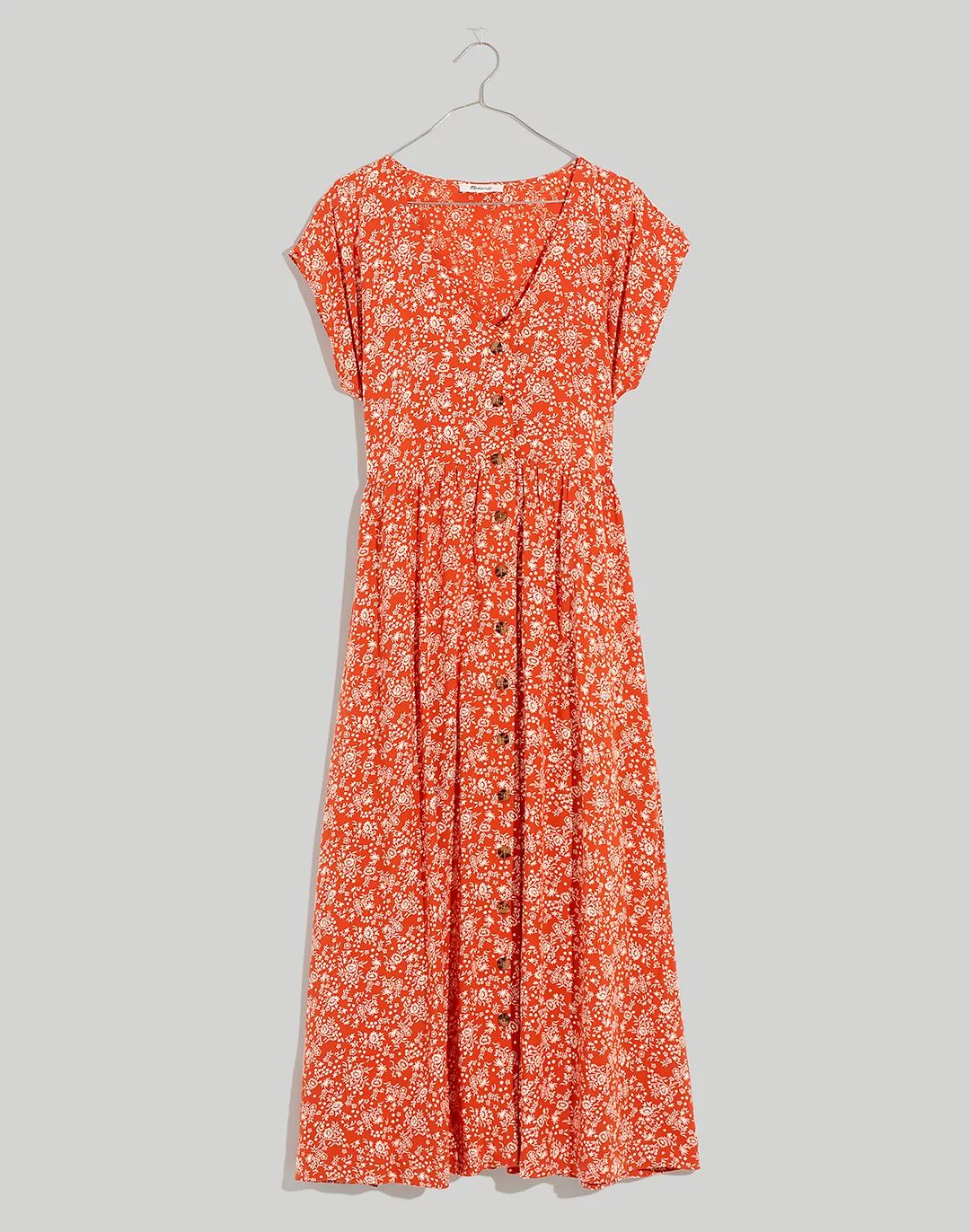 Button-Front Midi Dress in Piazza Floral | Madewell