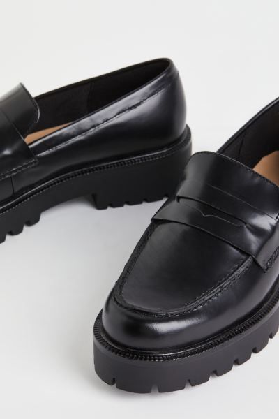 Chain-detail Leather Loafers | H&M (US + CA)