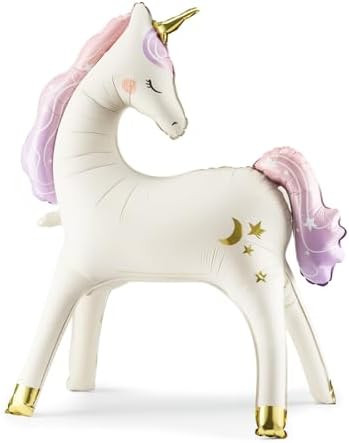 Giant Standing Unicorn Balloon PartyDeco 37.5x34 Inch, Stylish White | Amazon (US)