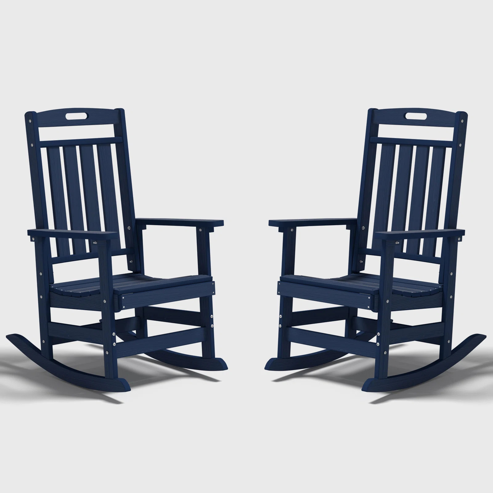 Winston Porter Set of 2 HDPE Rocking Chairs – All-Weather Heavy-Duty Patio Rockers with High Ba... | Wayfair North America