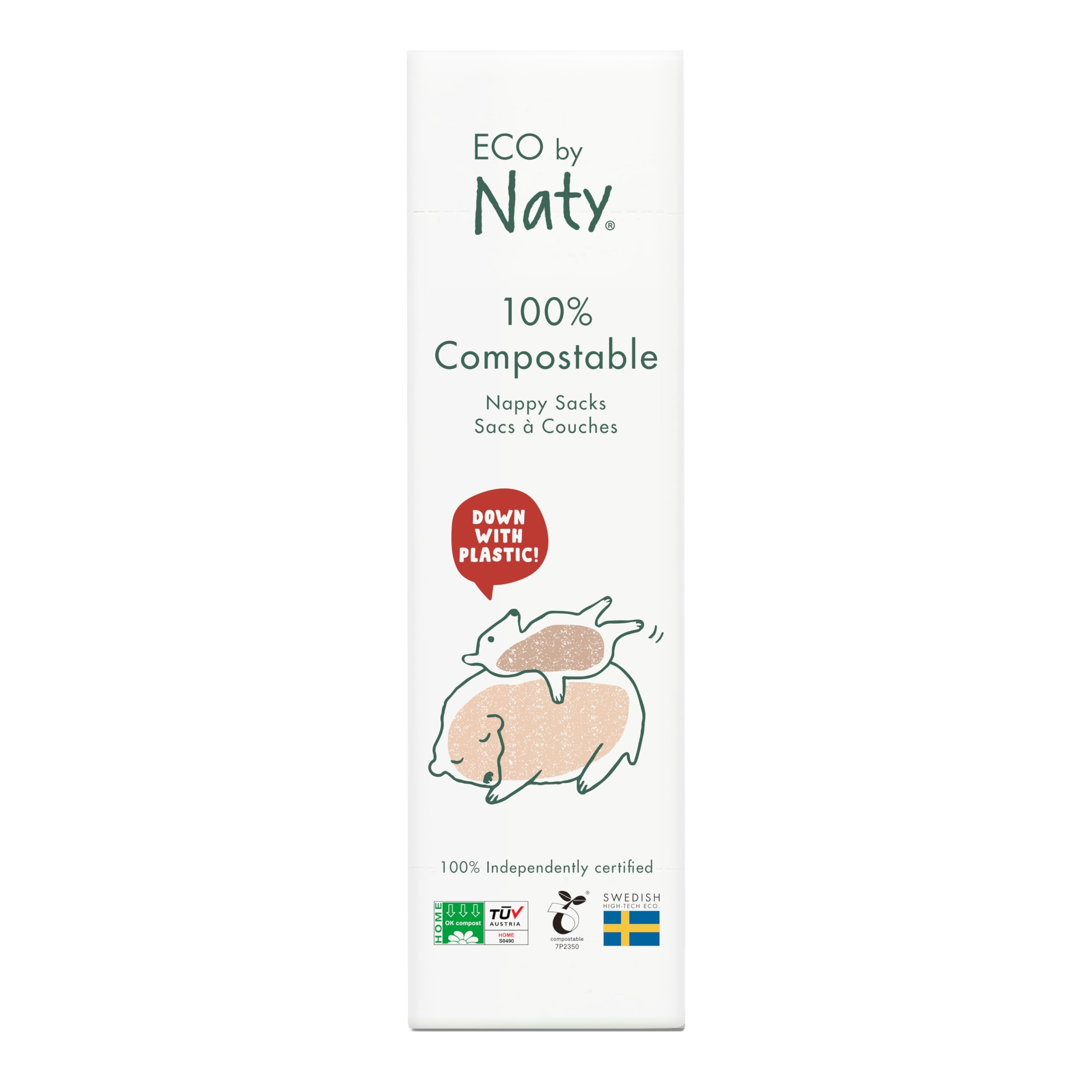 Eco by Naty Ecological Disposable Bags - Baby Nappy Sacks, 100% Compostable and Biodegradable (Pa... | Amazon (UK)