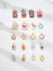 1 Pc Colorful DIY Jewelry Making Charms - Gold Plated Summer Themed DIY Craft Pendants For Neckla... | SHEIN