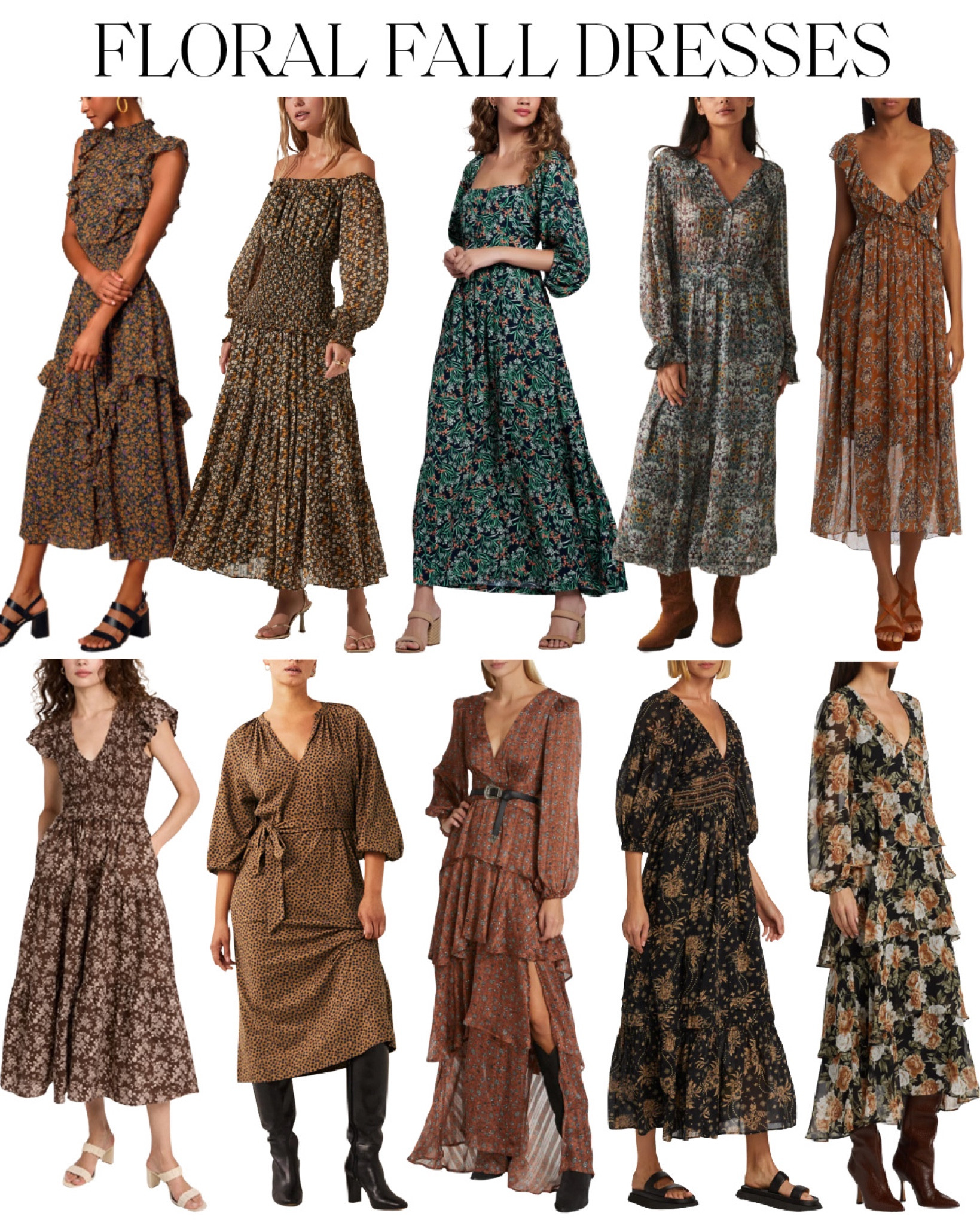 Fall midi dresses and maxi dresses (most under $200) 🍂🍁 #falldress #falldresses #fallmaxidress #fallmididress #falldresswithsleeves #longsleevefalldress 

#LTKunder100 #LTKstyletip #LTKSeasonal