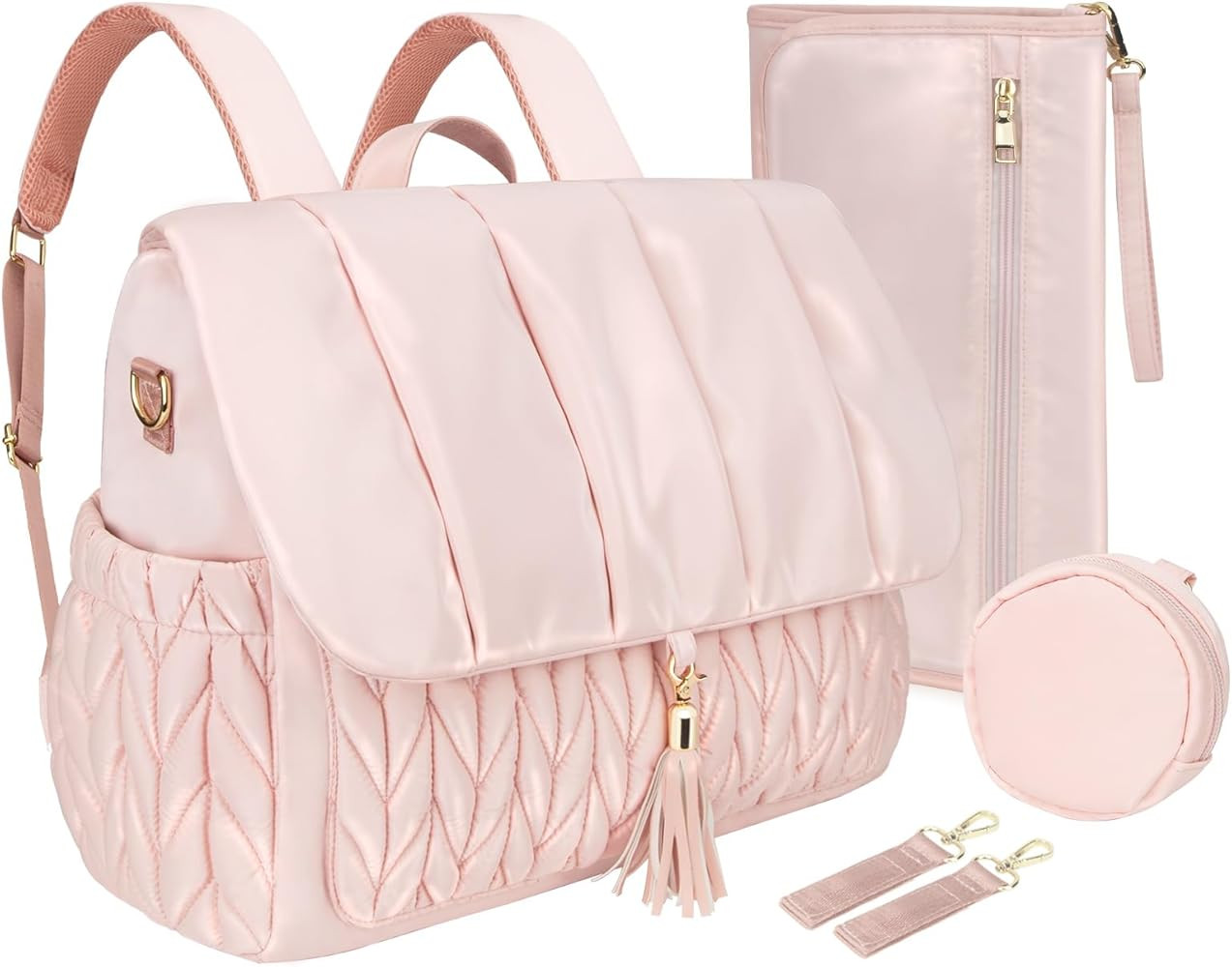 Pripher Diaper Bag BackPack Large Capacity, Baby Diaper Bag with Changing Bag & Pacifier Case for... | Amazon (US)
