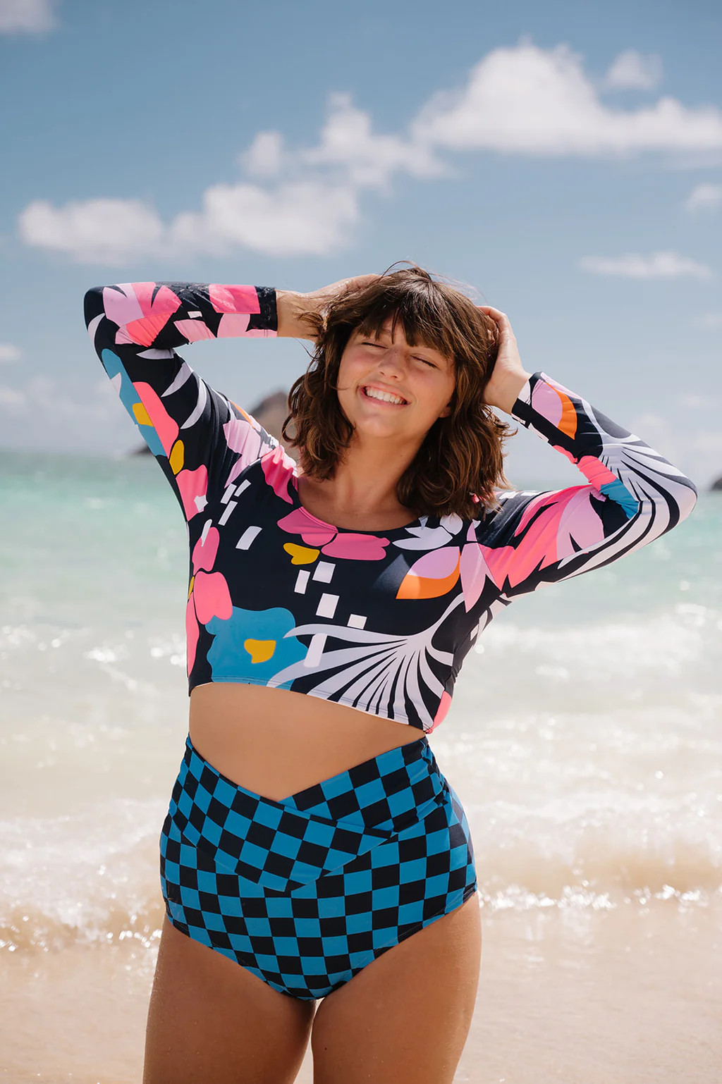 Surfer Top | Blue Wave Floral | Coral Reef Swim