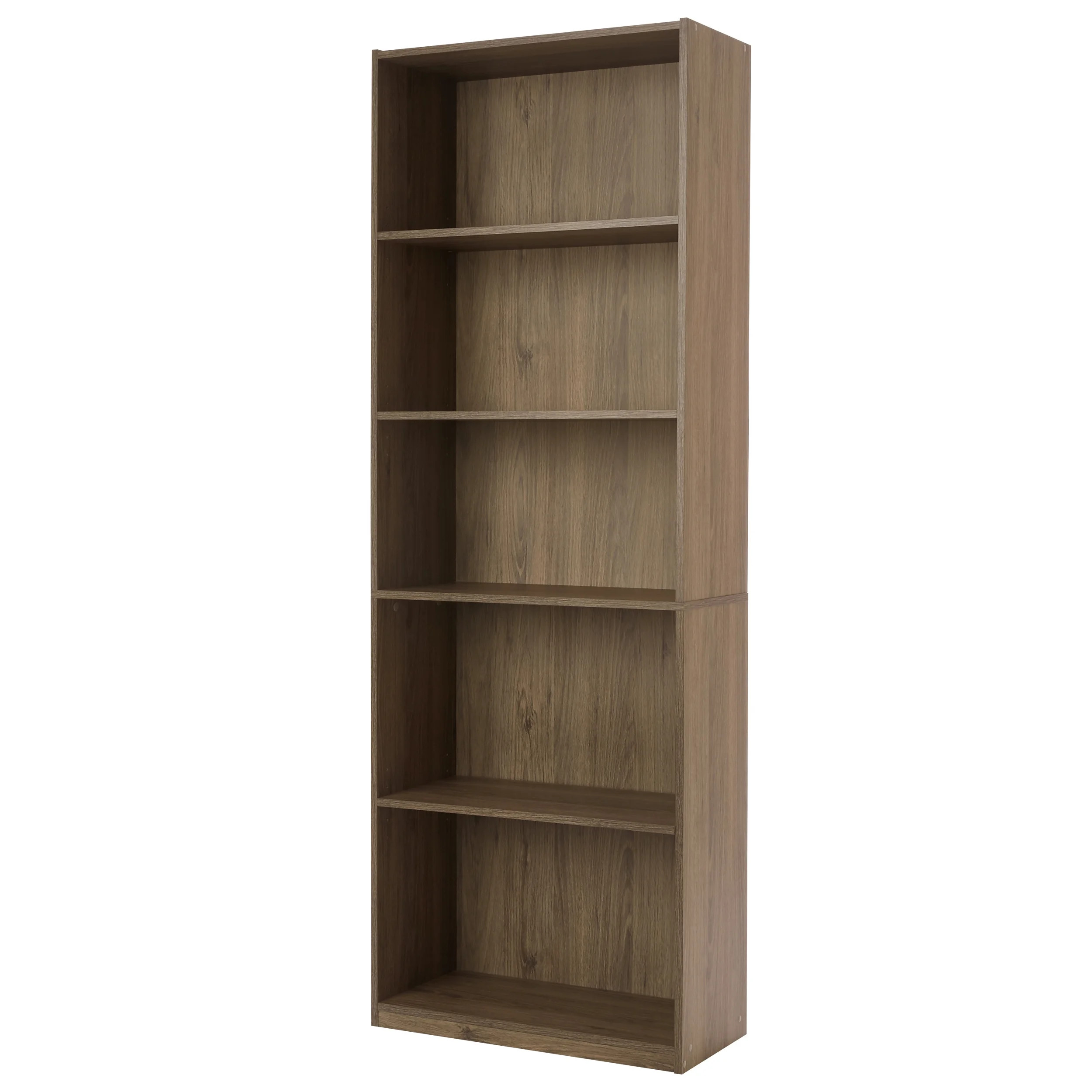 Mainstays 5 Shelf Adjustable Shelf Bookcase, Oak | Walmart (US)