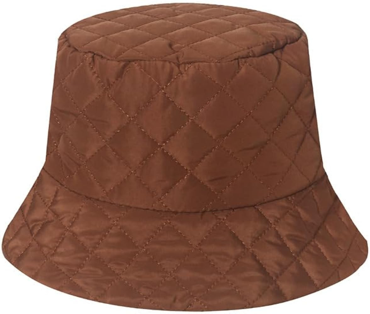 Quilted Bucket Hat for Women, Padded Diamond Checkerboard Fisherman Cap, Insulated Winter Warm Fa... | Amazon (US)