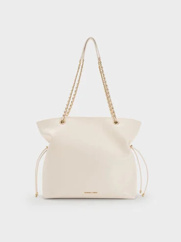 Cream Arya Braided-Strap Double-Handle Tote Bag | CHARLES & KEITH UK | Charles & Keith UK