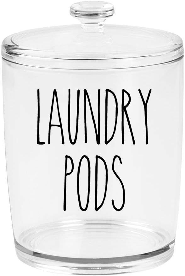 Black - Laundry Pods Vinyl Decal - Skinny Farmhouse Style for Laundry Room - 5w x 5.5h inches - D... | Amazon (US)