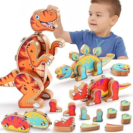 Dinosaur Toys for 3 4 5+ Year Old Boys, Dinosaur Building Blocks Set Kids STEM Take Apart Toys Ed... | Amazon (US)