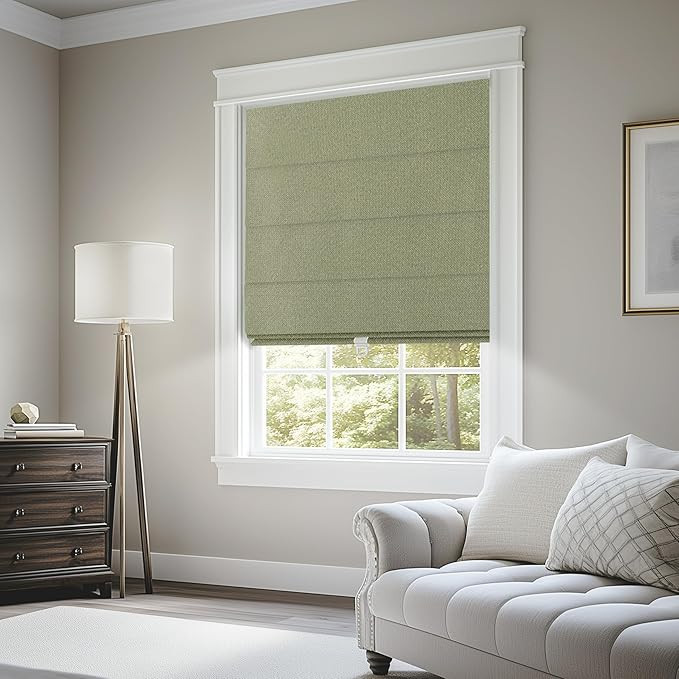 BERISSA Blackout Roman Shades for Windows Cordless,Pull Down Linen Fabric Roman Blinds,Thermal In... | Amazon (US)