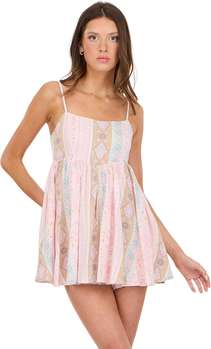 Forever 21 Women's Romper With Aop and Layered Skirt | Amazon (US)