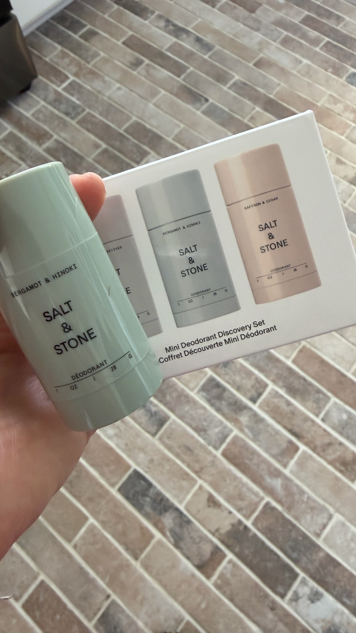 Natural aluminum free deodorant.  So far so good.  
I purchased this discovery set but these are each a good amount of product.  

#LTKBeauty #LTKOver40