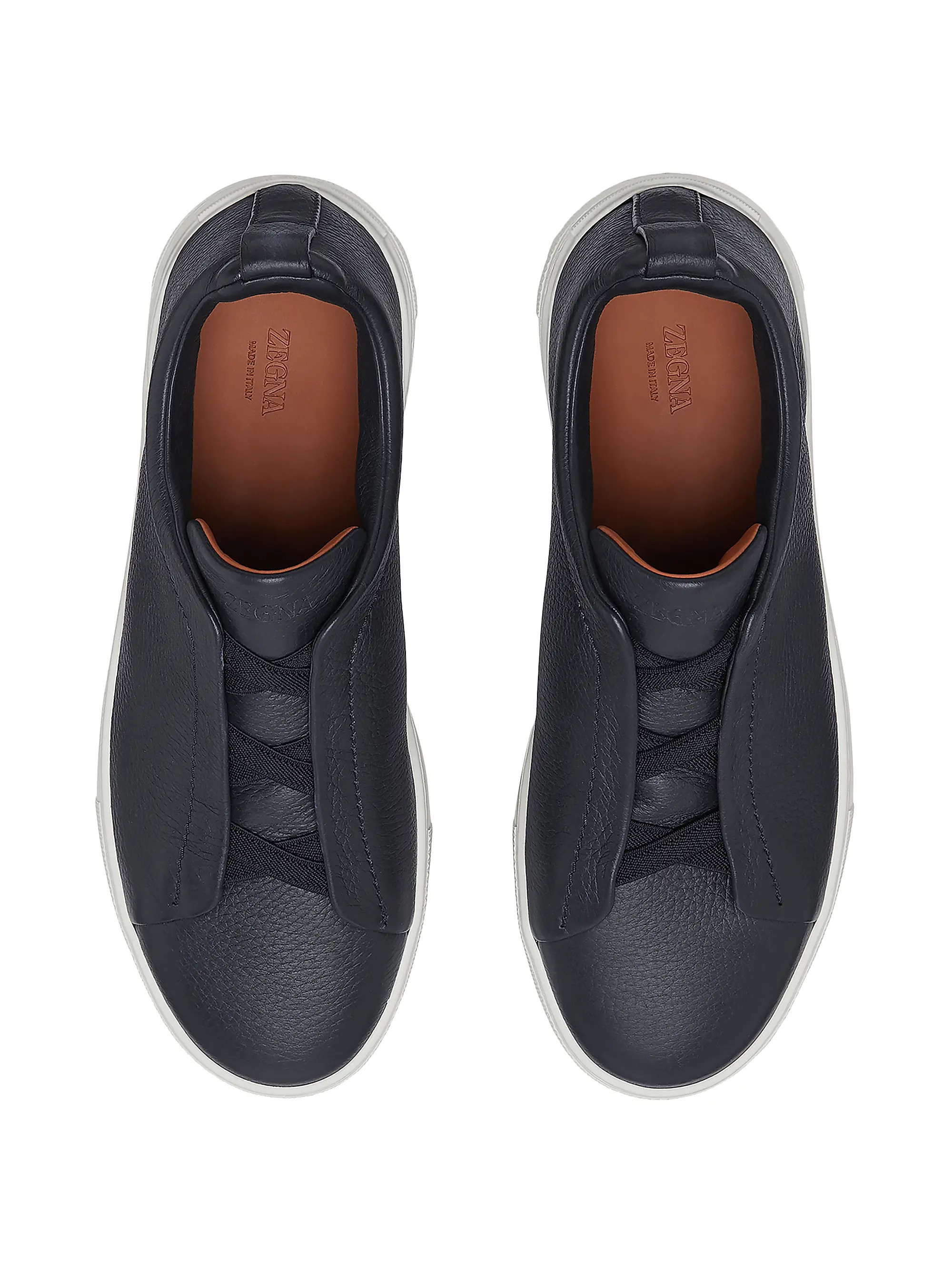 ZEGNA Deerskin Triple Stitch Sneakers | Saks Fifth Avenue | Saks Fifth Avenue