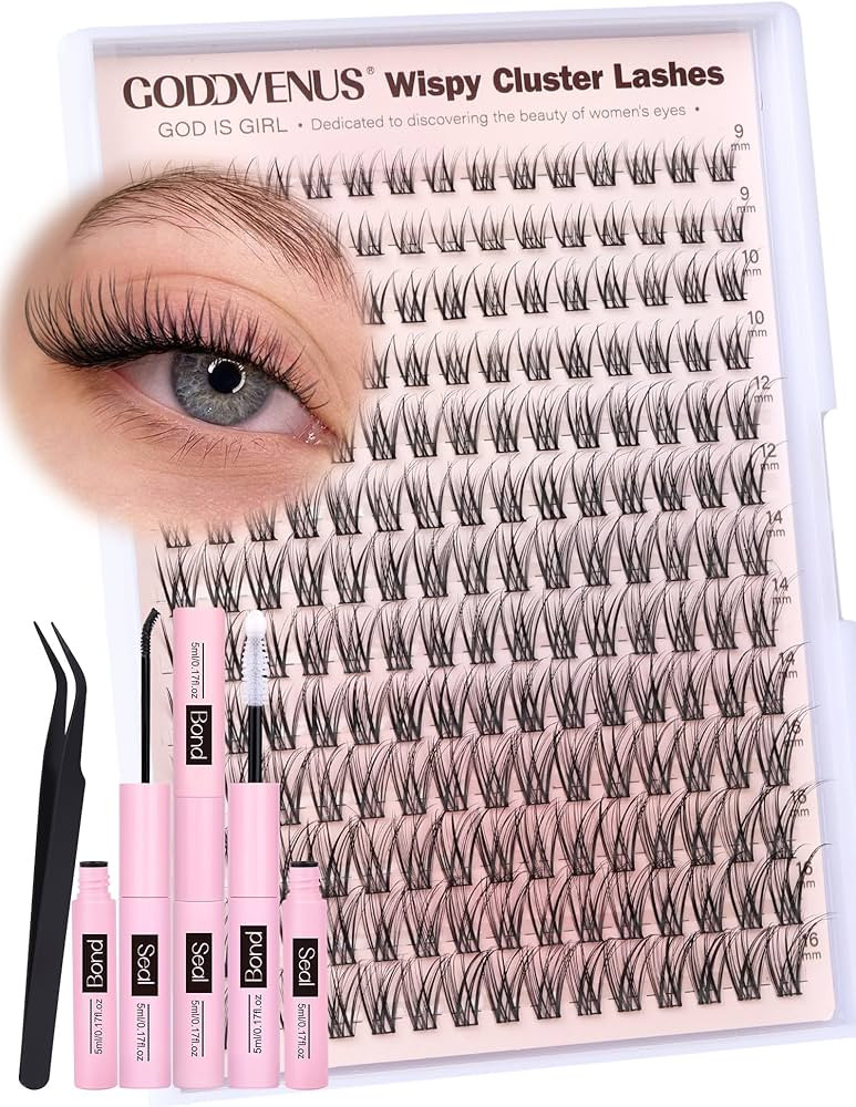 Lash Clusters Kit Wispy Eyelash Clusters Kit DIY Lash Extension Kit Natural 195pcs Cluster Eyelas... | Amazon (US)
