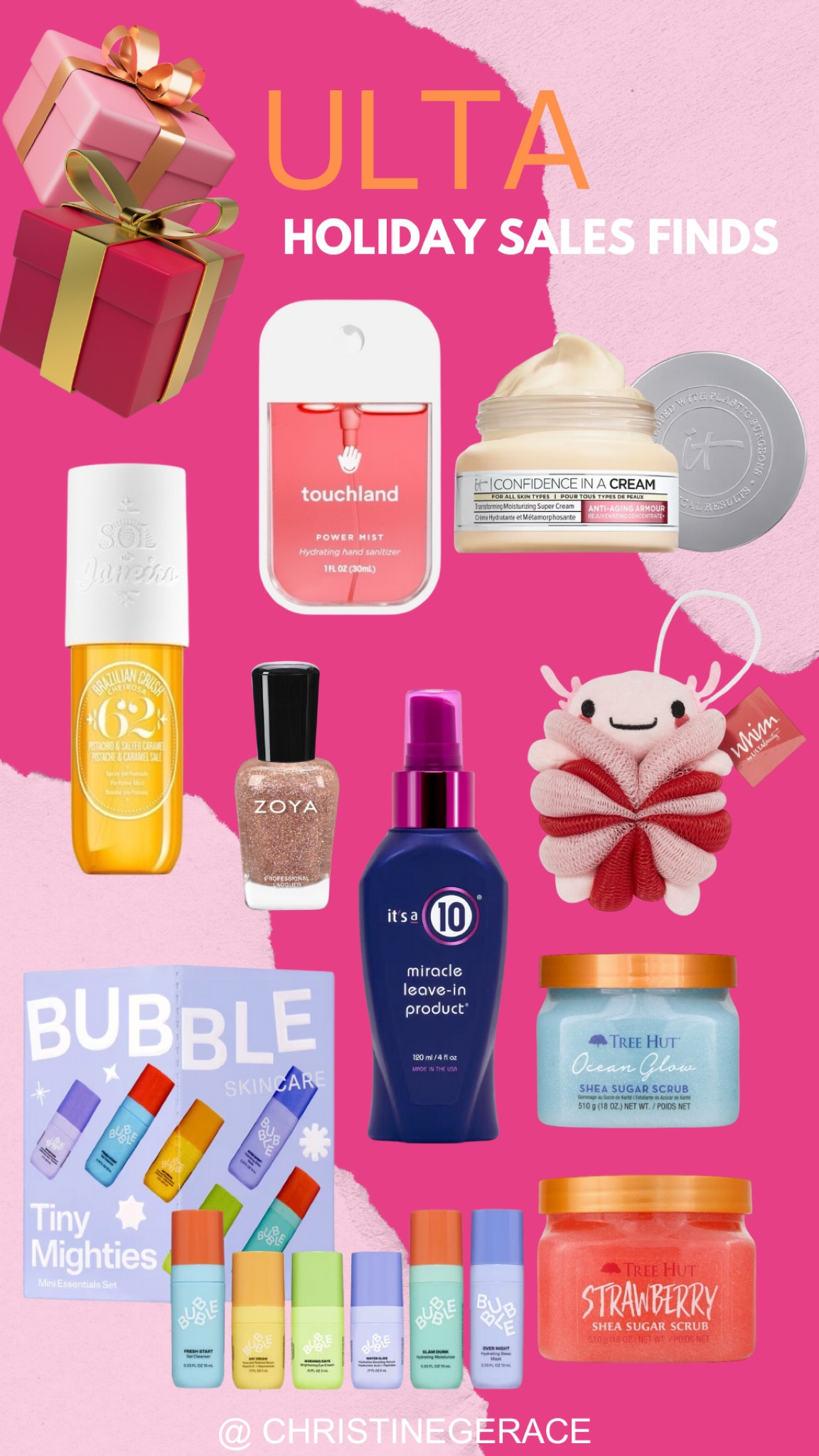Ulta Black Friday deals !! 
Makeup, skincare, ulta sales, moisturizer, leave in conditioner, nail polish, loofah, hand sanitizer, body scrub, gift sets 

#LTKHoliday #LTKGiftGuide #LTKCyberWeek