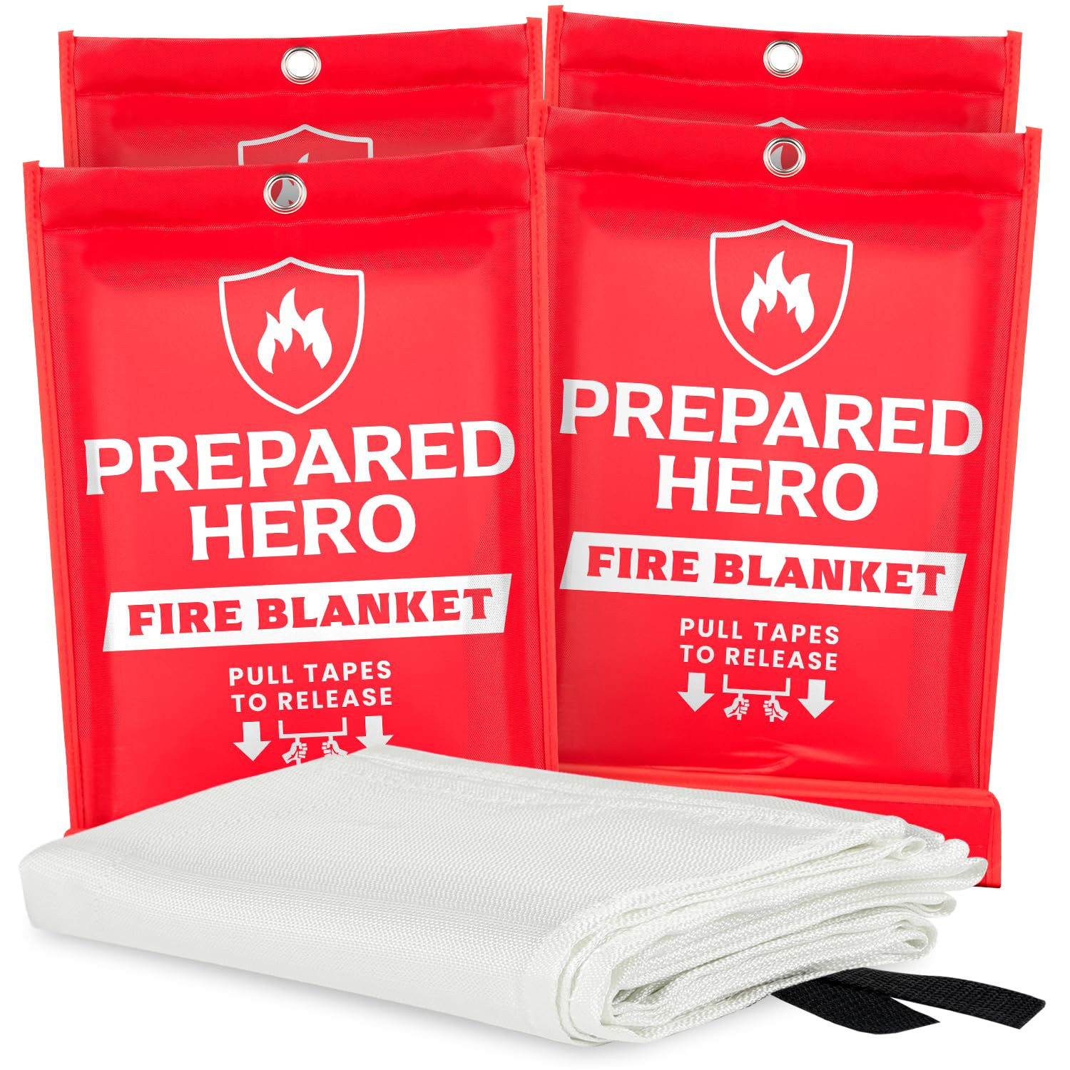 Prepared Hero Emergency Fire Blanket - 4 Pack - Fire Suppression for Kitchen, 40” x 40” Fiber... | Amazon (US)