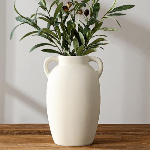 White Ceramic Vase-Boho Decorative Vase,Terracotta Tall Vases Decorative Pottery are Suitable for Decorating Living Rooms,Kitchens,and Bedrooms. | Amazon (US)