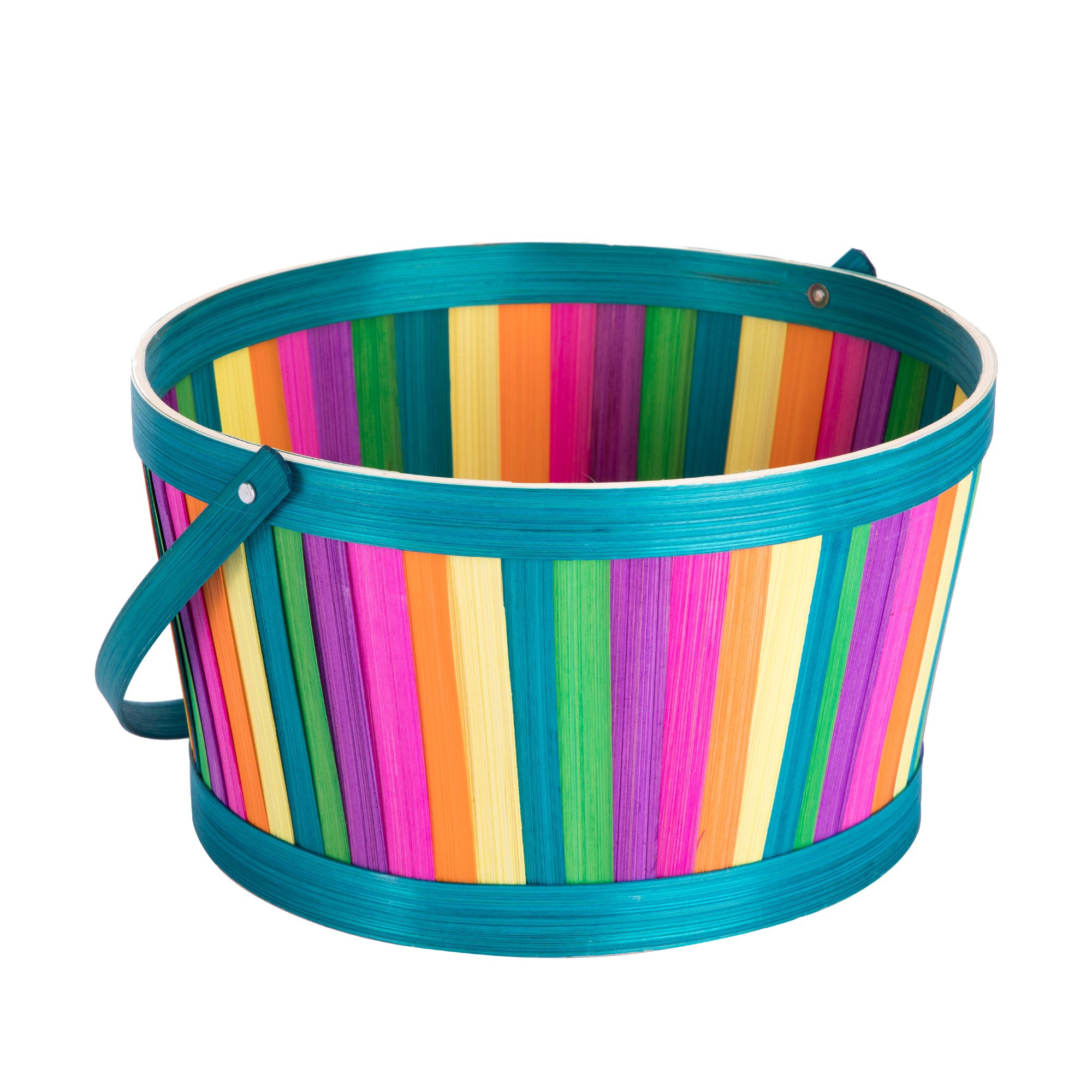 Way to Celebrate Blue Rainbow Weaved Bamboo Easter Basket | Walmart (US)