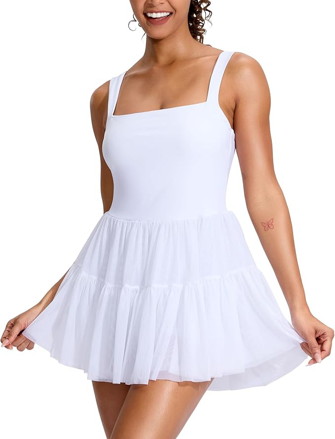 Soothfeel Tennis Dresses for Women Athletic Dress with Built in Shorts & Bra Flowy Golf Workout D... | Amazon (US)