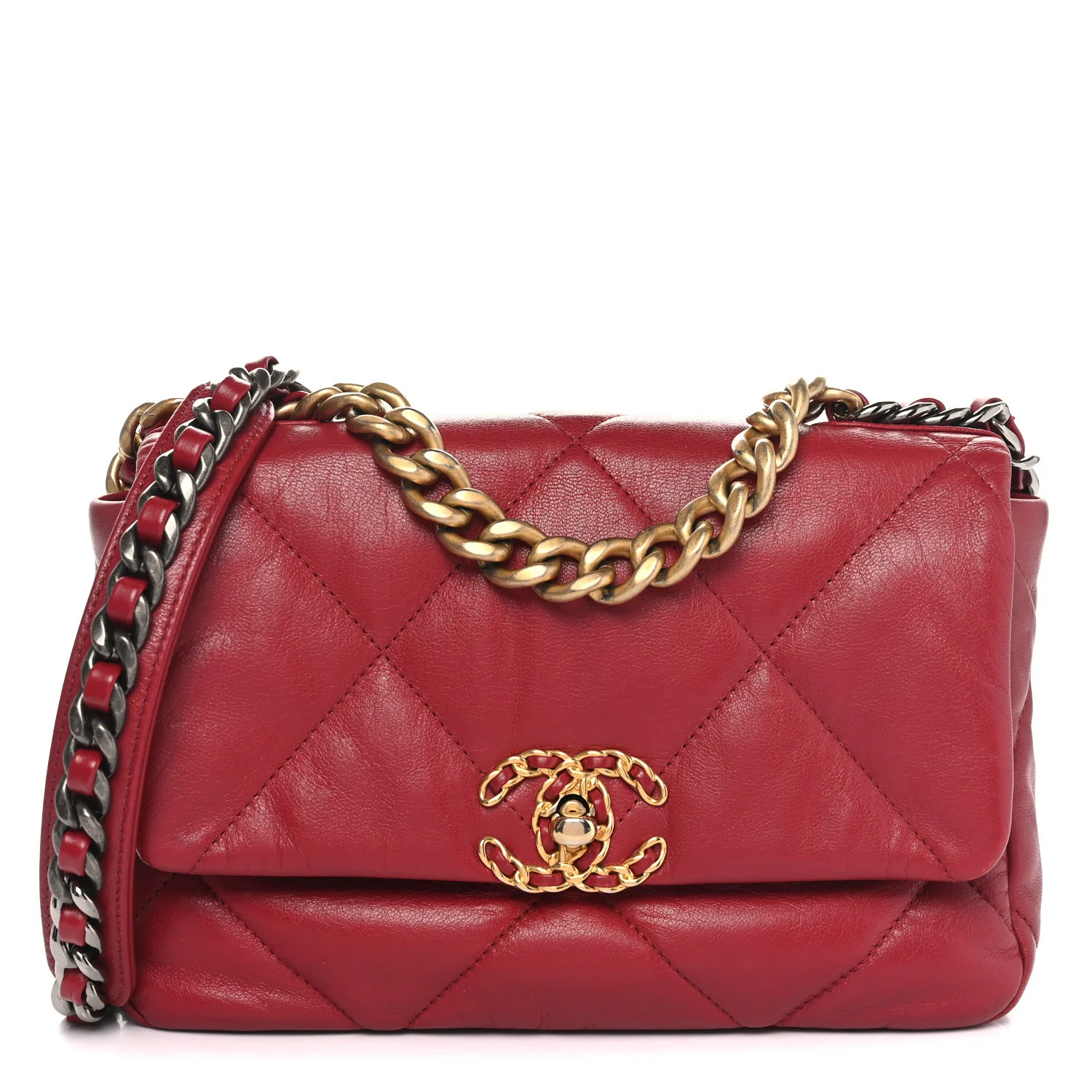 Goatskin Quilted Medium Chanel 19 Flap Red | FASHIONPHILE (US)