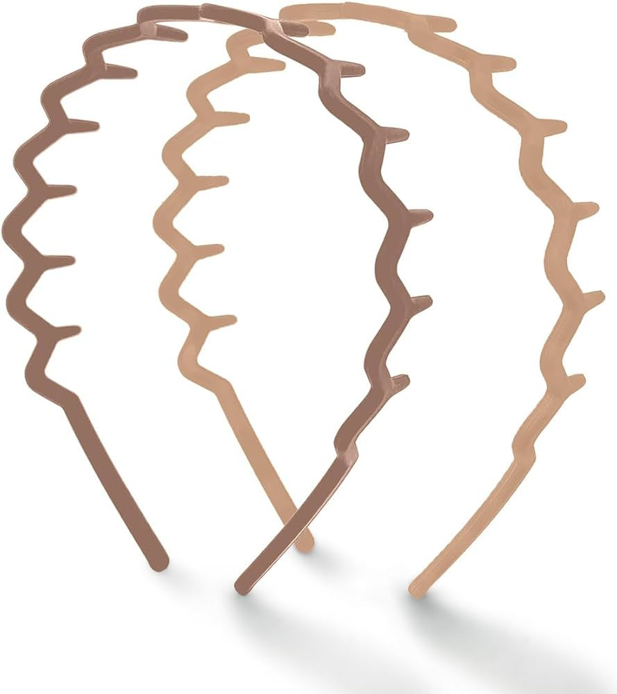 Kitsch Zig Zag Headbands, Recycled Plastic Wavy Hair Band with Teeth, Headband for Women and Men,... | Amazon (US)